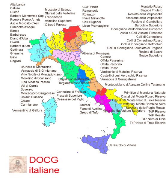 mappa delle DOCG