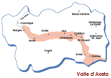 cartina Valle d'Aosta (Federdoc)