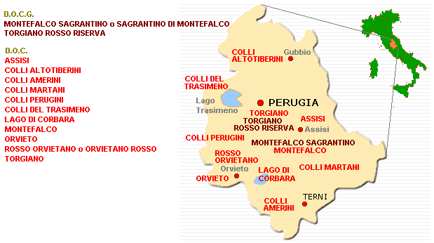 carta enografica dell'Umbria